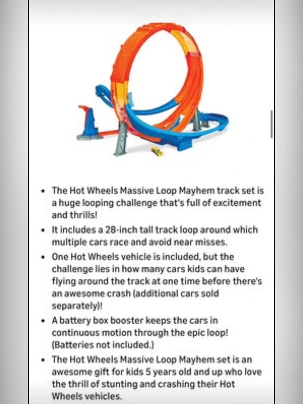 Hot Wheels Massive Loop Mayhem Track Set
